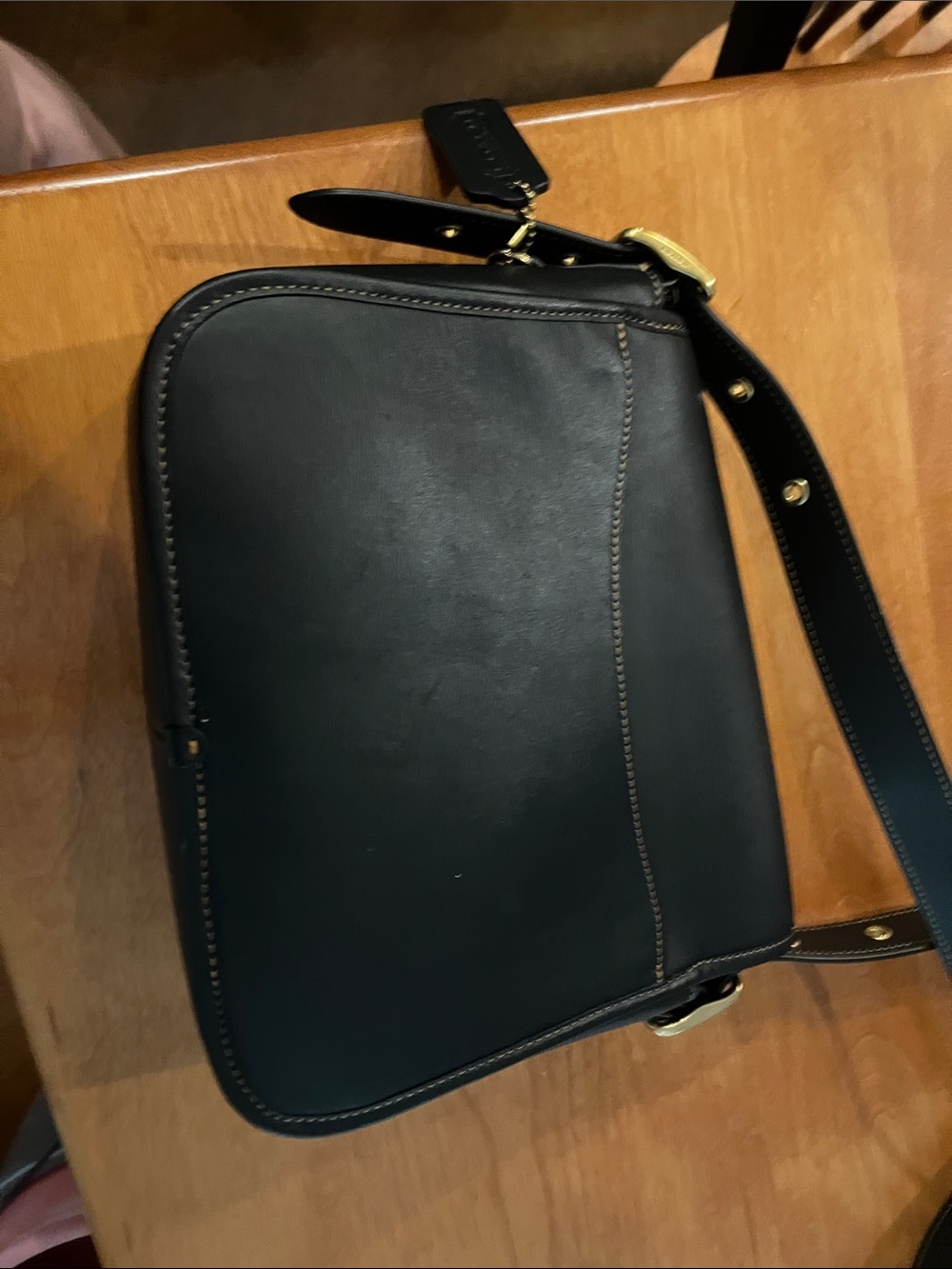 Coach Black Leather Crossbody Bag with Gold Hardware - Picture 12 of 17